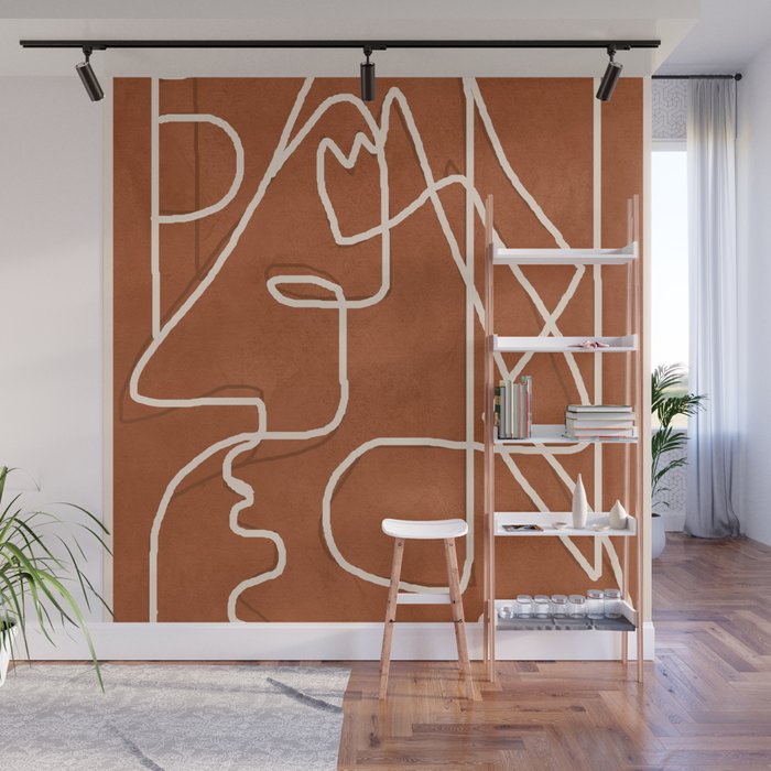 Abstract Face Sketch 4 Wall Mural Gallery Image 1