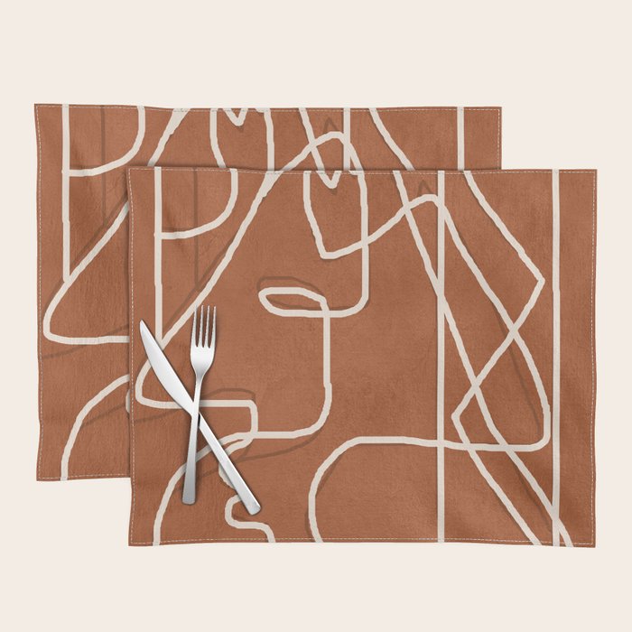 Abstract Face Sketch 4 Placemat Gallery Image 1