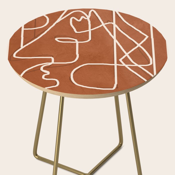 Abstract Face Sketch 4 Side Table Gallery Image 2
