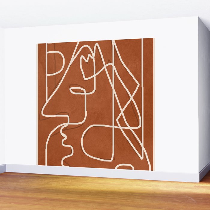 Abstract Face Sketch 4 Wall Mural Gallery Image 2