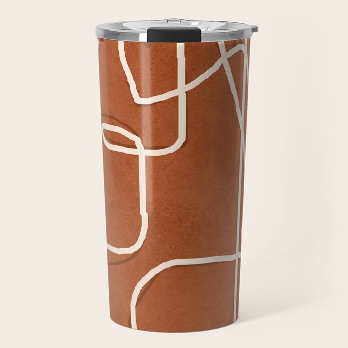 Abstract Face Sketch 4 Travel Mug Gallery Image 1