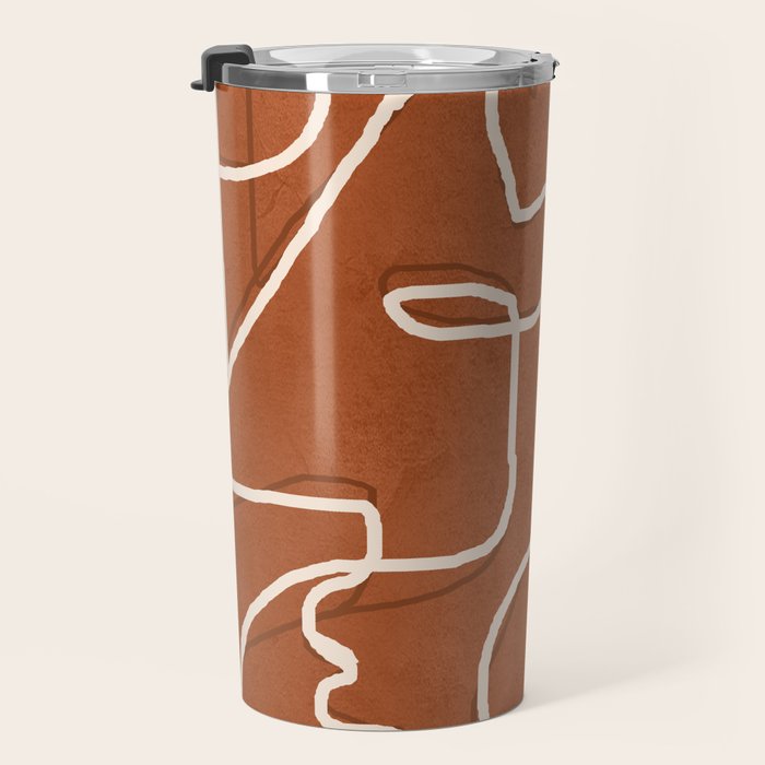 Abstract Face Sketch 4 Travel Mug Gallery Image 3