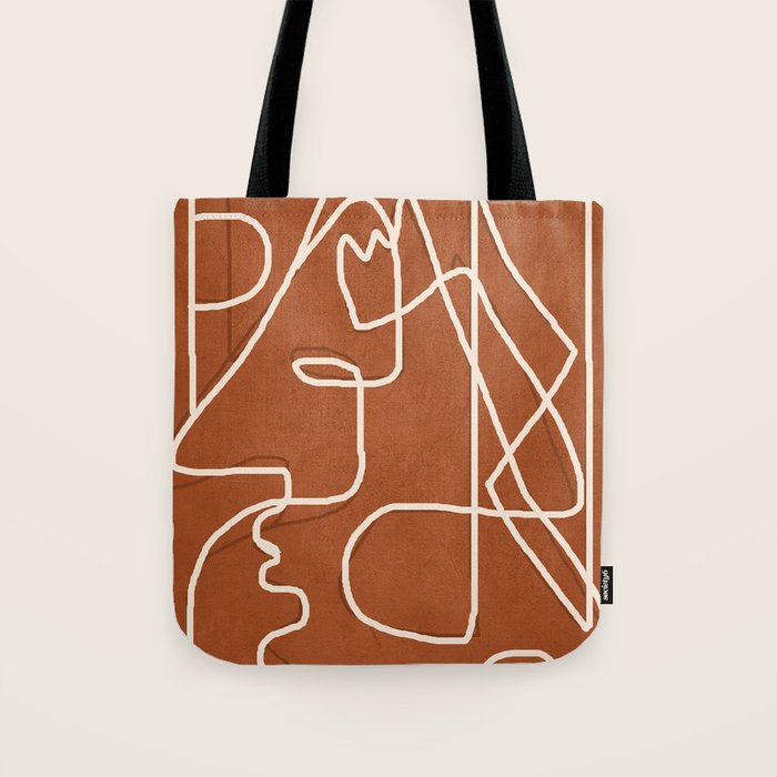 Abstract Face Sketch 4 Tote Bag Gallery Image 1