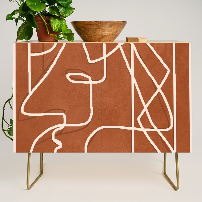 Abstract Face Sketch 4 Credenza Gallery Image 1