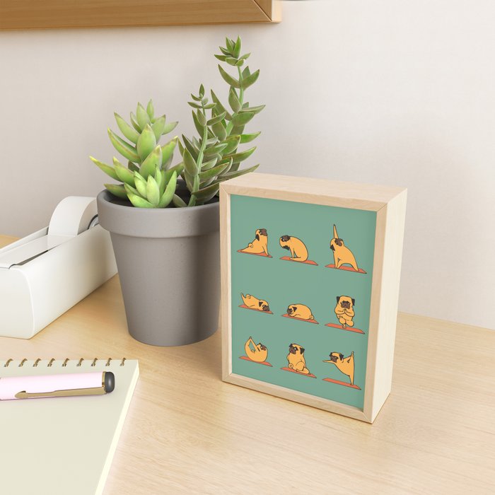 Pug Yoga Mini Art Print Gallery Image 2