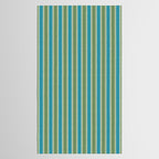 Cottage Stripes Eclectic Vertical Pattern in Green and Blue Tablecloth Gallery Image 2