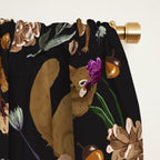 Squirrel flowering dark meadow Window Curtain Gallery Image 2