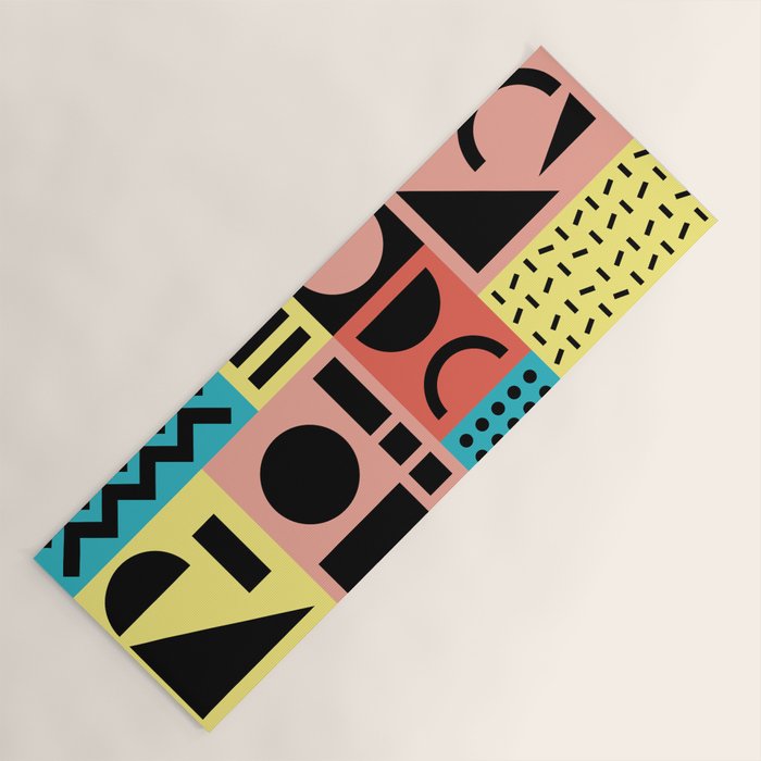 Neo Memphis Pattern 1 - Abstract Geometric / 80s-90s Retro Yoga Mat Gallery Image 1