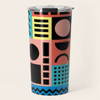 Neo Memphis Pattern 1 - Abstract Geometric / 80s-90s Retro Travel Mug Gallery Image 1