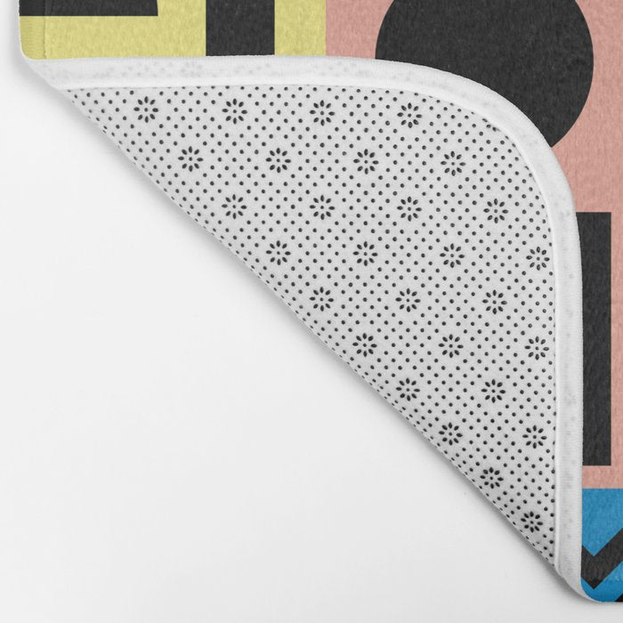 Neo Memphis Pattern 1 - Abstract Geometric / 80s-90s Retro Bath Mat Gallery Image 2