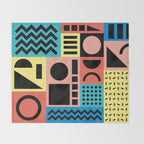 Neo Memphis Pattern 1 - Abstract Geometric / 80s-90s Retro Throw Blanket Gallery Image 2
