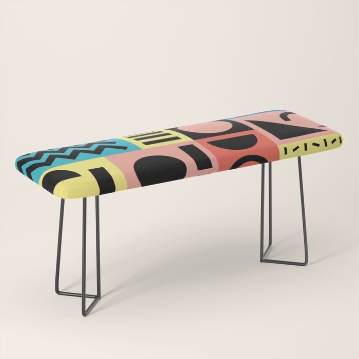 Neo Memphis Pattern 1 - Abstract Geometric / 80s-90s Retro Bench Gallery Image 1