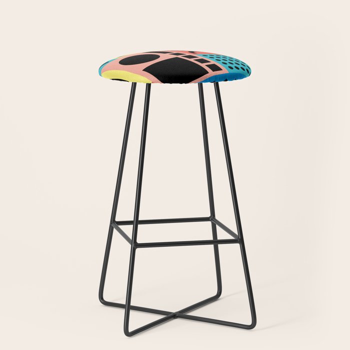 Neo Memphis Pattern 1 - Abstract Geometric / 80s-90s Retro Stool Gallery Image 1