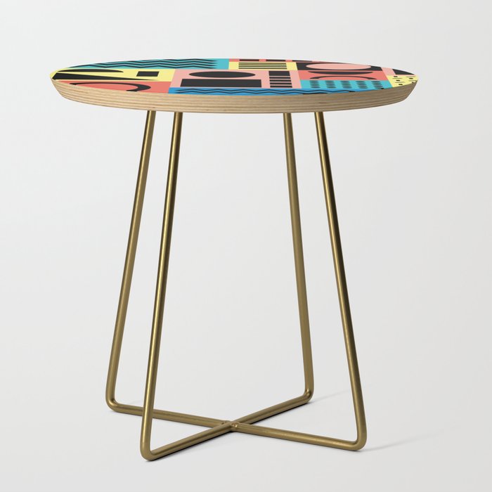 Neo Memphis Pattern 1 - Abstract Geometric / 80s-90s Retro Side Table Gallery Image 1