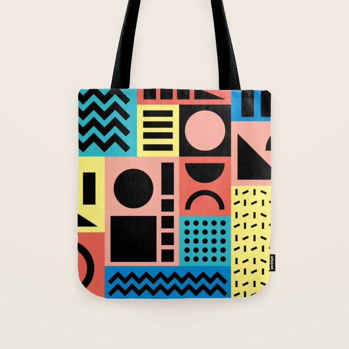 Neo Memphis Pattern 1 - Abstract Geometric / 80s-90s Retro Tote Bag Gallery Image 1