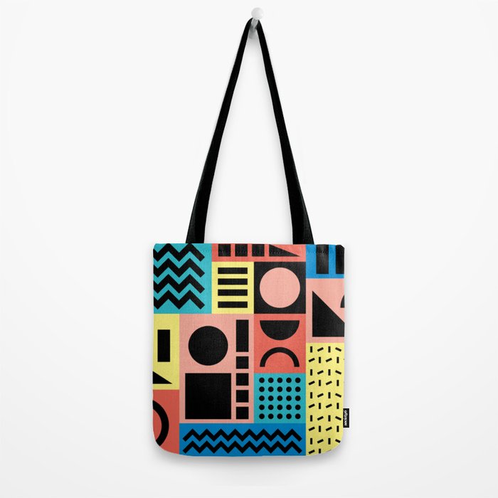 Neo Memphis Pattern 1 - Abstract Geometric / 80s-90s Retro Tote Bag Gallery Image 2