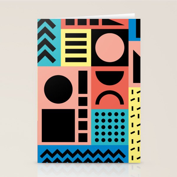 Neo Memphis Pattern 1 - Abstract Geometric / 80s-90s Retro Stationery Card Gallery Image 2