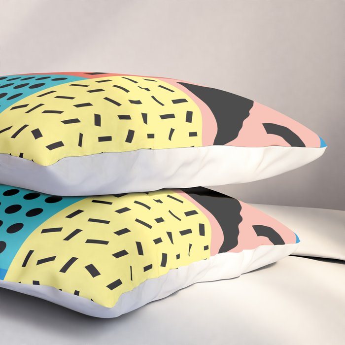 Neo Memphis Pattern 1 - Abstract Geometric / 80s-90s Retro Pillow Sham Gallery Image 3
