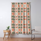 Folk inspired Festive Holiday Bows  and Christmas Tree  Window Curtain Gallery Image 5