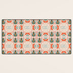 Folk inspired Festive Holiday Bows  and Christmas Tree  Desk Mat Gallery Image 3