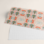 Folk inspired Festive Holiday Bows  and Christmas Tree  Wrapping Paper Gallery Image 2