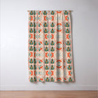 Folk inspired Festive Holiday Bows  and Christmas Tree  Window Curtain Gallery Image 3