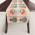 Folk inspired Festive Holiday Bows  and Christmas Tree  Table Runner Gallery Image 1