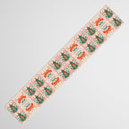 Folk inspired Festive Holiday Bows  and Christmas Tree  Table Runner Gallery Image 3