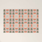 Folk inspired Festive Holiday Bows  and Christmas Tree  Welcome Mat Gallery Image 1