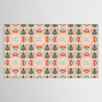 Folk inspired Festive Holiday Bows  and Christmas Tree  Tablecloth Gallery Image 2