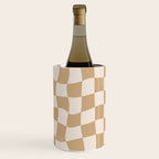 Warped Checkerboard - Tan Brown Wine Chiller Gallery Image 3