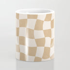Warped Checkerboard - Tan Brown Coffee Mug Gallery Image 4