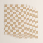 Warped Checkerboard - Tan Brown Wrapping Paper Gallery Image 3