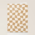 Warped Checkerboard - Tan Brown Stationery Card Gallery Image 2