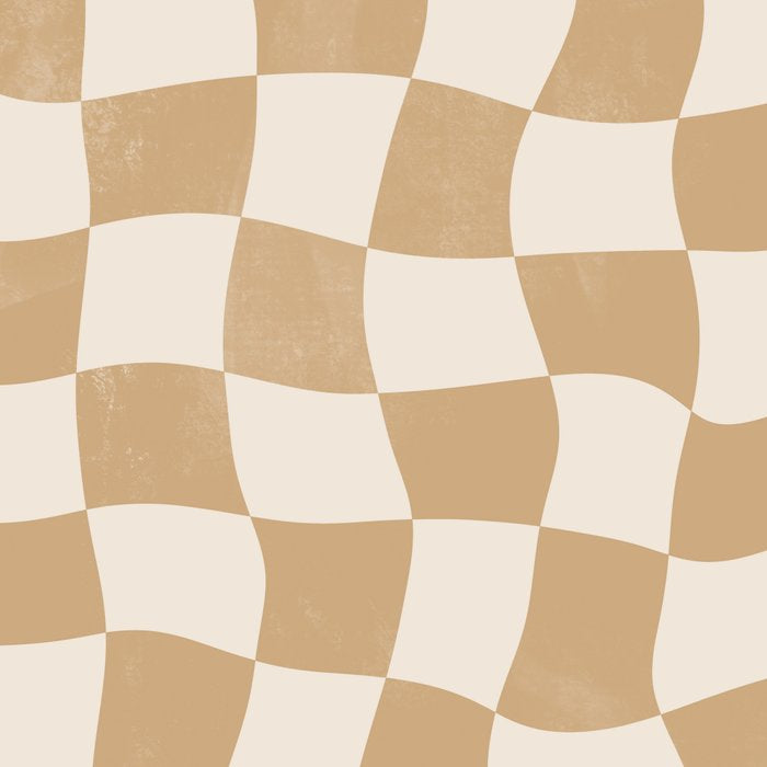 Warped Checkerboard - Tan Brown Coffee Mug Gallery Image 2