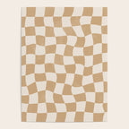 Warped Checkerboard - Tan Brown Poster Gallery Image 4