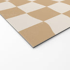 Warped Checkerboard - Tan Brown Welcome Mat Gallery Image 2