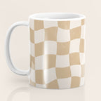 Warped Checkerboard - Tan Brown Coffee Mug Gallery Image 3