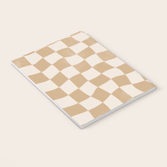 Warped Checkerboard - Tan Brown Notebook Gallery Image 3
