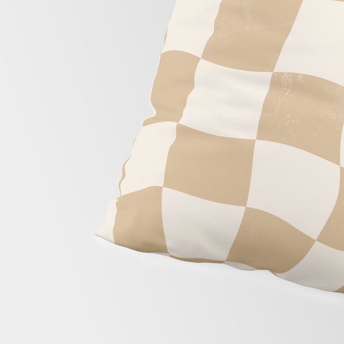 Warped Checkerboard - Tan Brown Pillow Sham Gallery Image 4