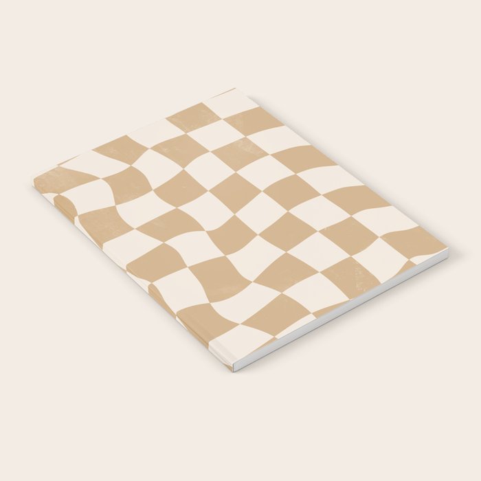 Warped Checkerboard - Tan Brown Notebook Gallery Image 2