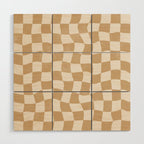 Warped Checkerboard - Tan Brown Wood Wall Art Gallery Image 1
