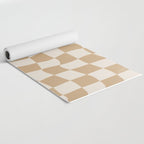 Warped Checkerboard - Tan Brown Yoga Mat Gallery Image 2