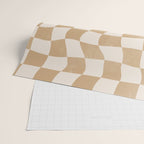 Warped Checkerboard - Tan Brown Wrapping Paper Gallery Image 2