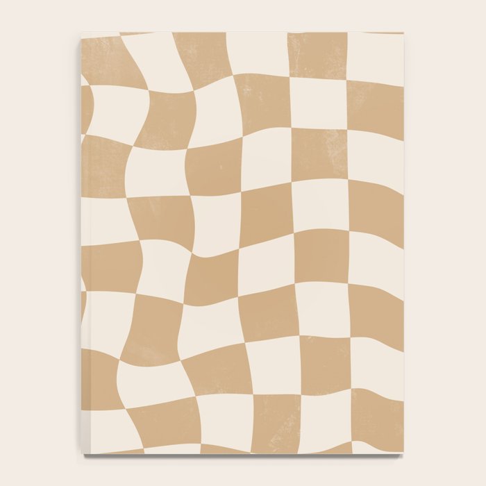 Warped Checkerboard - Tan Brown Notebook Gallery Image 4
