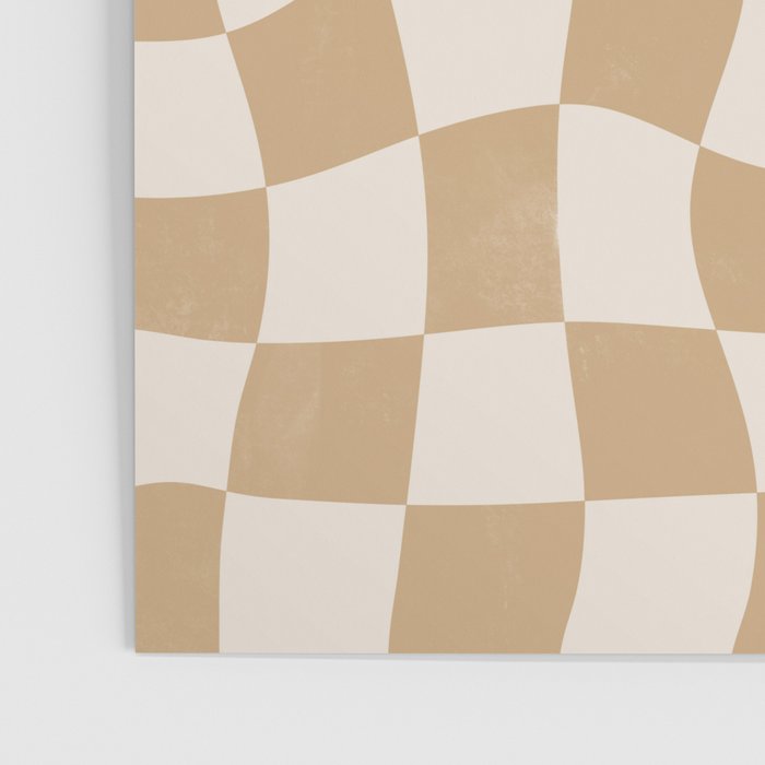 Warped Checkerboard - Tan Brown Poster Gallery Image 3