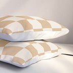 Warped Checkerboard - Tan Brown Pillow Sham Gallery Image 3