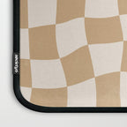 Warped Checkerboard - Tan Brown Laptop Sleeve Gallery Image 3