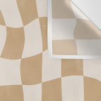 Warped Checkerboard - Tan Brown Wall Tapestry Gallery Image 3