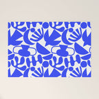 Abstract organic blue shape art pattern Welcome Mat Gallery Image 1